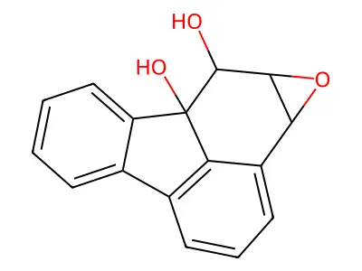 syn-1,2,3-Trihydrofluoranthene-1,10b-diol-2,3-epoxide structure