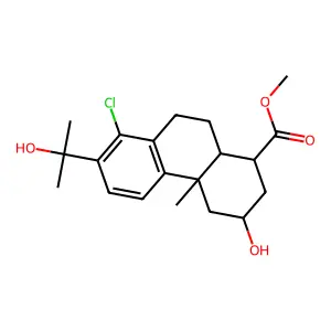 1-Phenanthrenecarboxylic acid, 8-chloro-1,2,3,4,4a,9,10,10a-octahydro-3-hydroxy-7-(1-hydroxy-1-methylethyl)-1,4a-dimethyl-, (1R-(1alpha,3alpha,4abeta,10aalpha))- structure