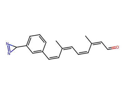 9-[3-(3H-diazirin-3-yl)phenyl]-3,7-dimethylnona-2,4,6,8-tetraenal structure