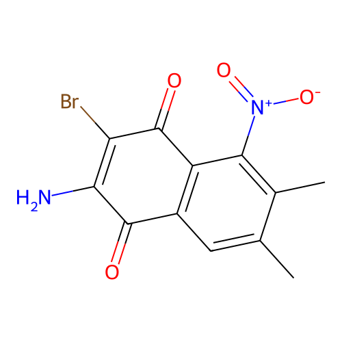 2-Amino-3-bromo-6,7-dimethyl-5-nitronaphthalene-1,4-dione structure