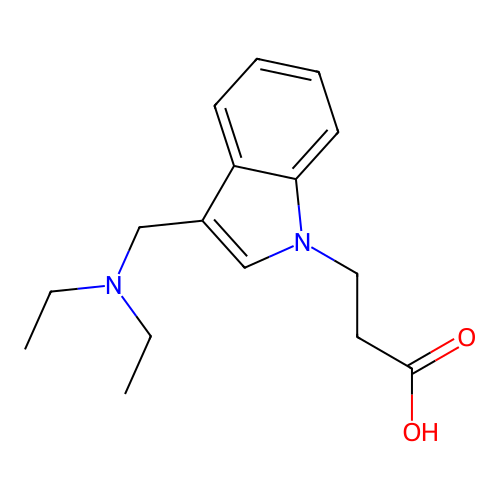3-(3-Diethylaminomethyl-indol-1-yl)-propionic acid structure