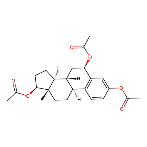 Estra-1,3,5(10)-triene-3,6beta,17beta-triol triacetate structure
