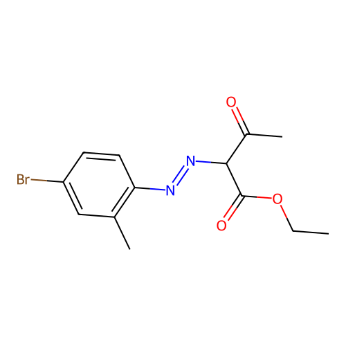 Ethyl 2-[(4-bromo-2-methylphenyl)diazenyl]-3-oxobutanoate structure