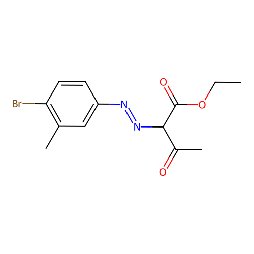 Ethyl 2-[(4-bromo-3-methylphenyl)diazenyl]-3-oxobutanoate structure