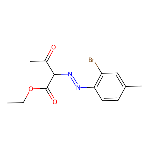 Ethyl 2-[(2-bromo-4-methylphenyl)diazenyl]-3-oxobutanoate structure