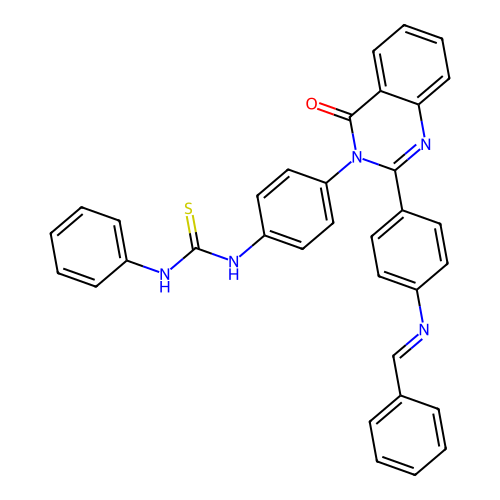 N-(4-(4-Oxo-2-(4-((phenylmethylene)amino)phenyl)-3(4H)-quinazolinyl)phenyl)-N'-phenylthiourea structure
