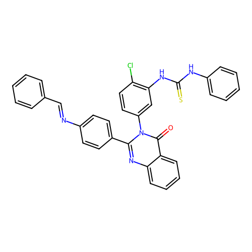 Thiourea, N-(2-chloro-5-(4-oxo-2-(4-((phenylmethylene)amino)phenyl)-3(4H)-quinazolinyl)phenyl)-N'-phenyl- structure