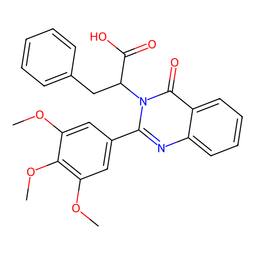 4-Oxo-alpha-(phenylmethyl)-2-(3,4,5-trimethoxyphenyl)-3(4H)-quinazolineacetic acid structure