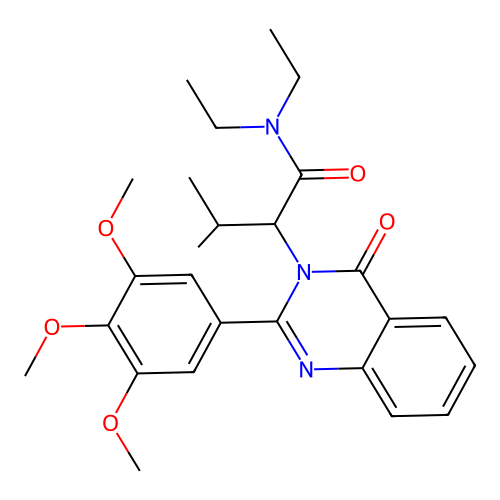 N,N-Diethyl-alpha-(1-methylethyl)-4-oxo-2-(3,4,5-trimethoxyphenyl)-3(4H)-quinazolineacetamide structure