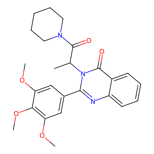 1-(1-Oxo-2-(4-oxo-2-(3,4,5-trimethoxyphenyl)-3(4H)-quinazolinyl)propyl)piperidine structure