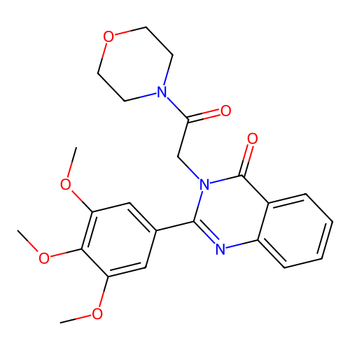 Morpholine, 4-((4-oxo-2-(3,4,5-trimethoxyphenyl)-3(4H)-quinazolinyl)acetyl)- structure