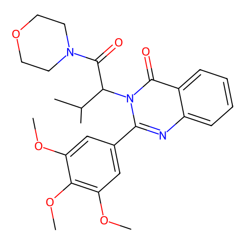 Morpholine, 4-(3-methyl-1-oxo-2-(4-oxo-2-(3,4,5-trimethoxyphenyl)-3(4H)-quinazolinyl)butyl)- structure