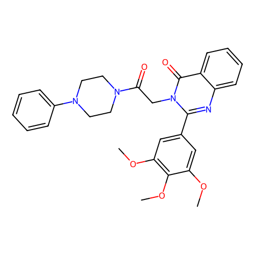 Piperazine, 1-((4-oxo-2-(3,4,5-trimethoxyphenyl)-3(4H)-quinazolinyl)acetyl)-4-phenyl- structure