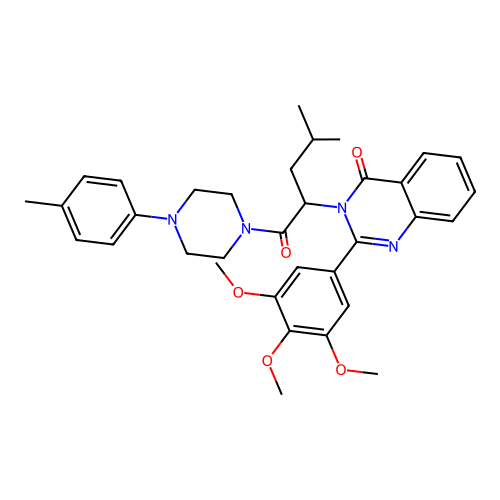 Piperazine, 1-(4-methyl-1-oxo-2-(4-oxo-2-(3,4,5-trimethoxyphenyl)-3(4H)-quinazolinyl)pentyl)-4-(4-methylphenyl)- structure