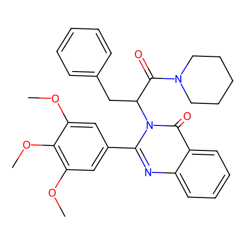 Piperidine, 1-(1-oxo-2-(4-oxo-2-3,4,5-trimethoxyphenyl)-3(4H)-quinazolinyl)-3-phenylpropyl)- structure