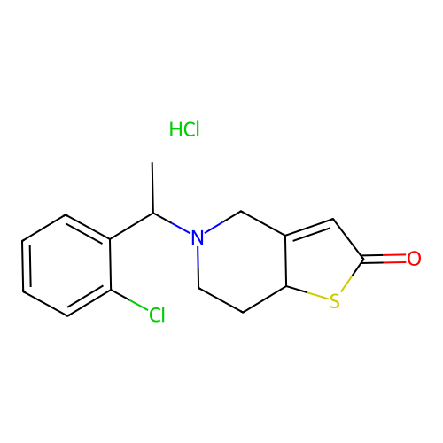 5-(1-(2-Chlorophenyl)ethyl)-5,6,7,7a-tetrahydro-4H-thieno(3,2-c)pyridin-2-one hydrochloride structure
