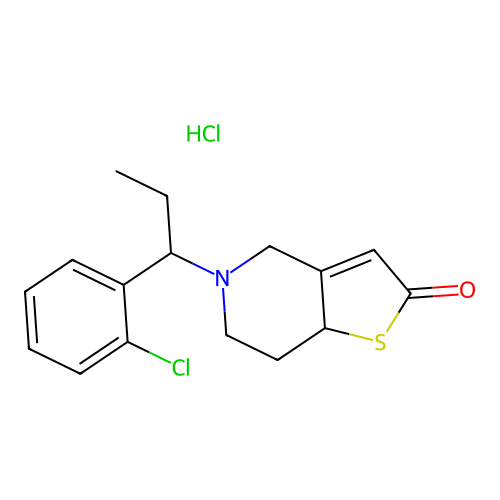 5-(1-(2-Chlorophenyl)propyl)-5,6,7,7a-tetrahydro-4H-thieno(3,2-c)pyridin-2-one hydrochloride structure