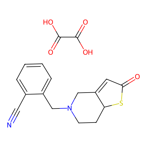 5-(o-Cyanobenzyl)-5,6,7,7a-tetrahydro-4H-thieno(3,2-c)pyridin-2-one oxalate structure