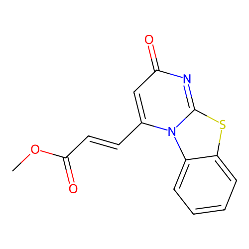 methyl (E)-3-(2-oxopyrimido[2,1-b][1,3]benzothiazol-4-yl)prop-2-enoate structure