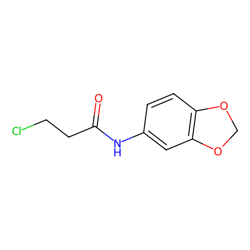 N-(1,3-dioxaindan-5-yl)-3-chloropropanamide structure
