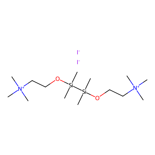 N,N,N,2,2,6,6,7,7-Nonamethyl-5,8-dioxa-2-azonia-6,7-disiladecan-10-aminium diiodide structure