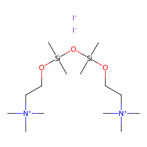 N,N,N,2,2,6,6,8,8-Nonamethyl-5,7,9-trioxa-2-azonia-6,8-disilaundecan-11-aminium diiodide structure