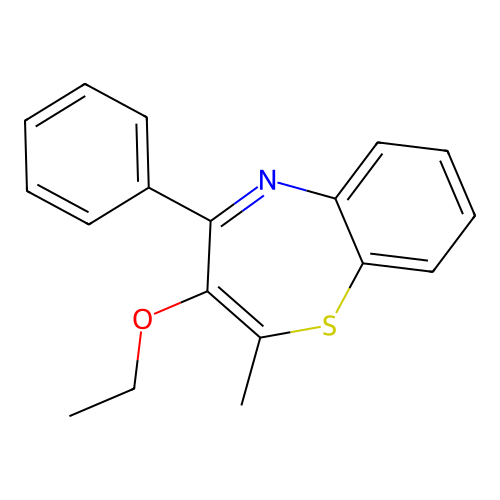 3-Ethoxy-2-methyl-4-phenyl-1,5-benzothiazepine structure