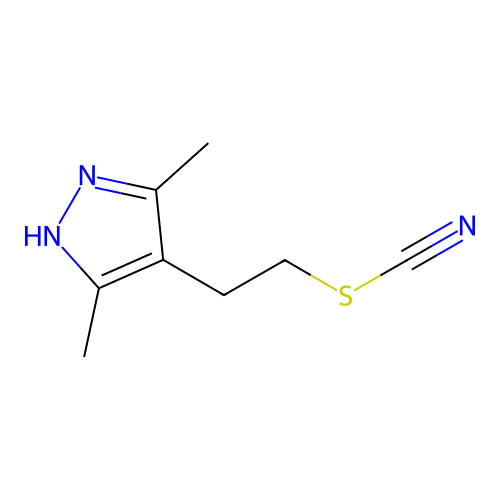 2-(3,5-dimethyl-1H-pyrazol-4-yl)ethyl thiocyanate structure