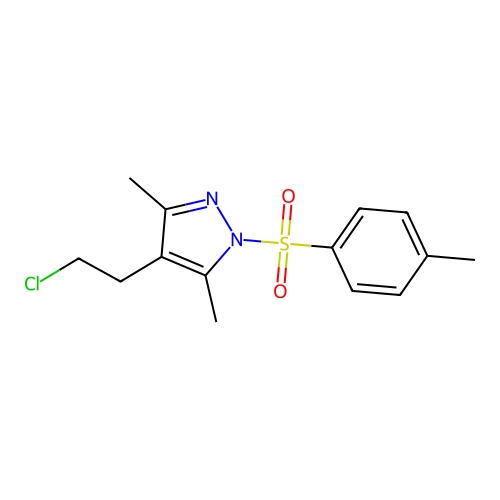 4-(2-Chloroethyl)-3,5-dimethyl-1-(P-toluenesulfonyl)-pyrazole structure