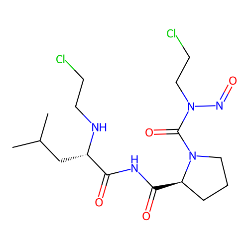 1-(((2-Chloroethyl)nitrosoamino)carbonyl)-L-prolyl-N-(2-chloroethyl)-L-leucinamide structure