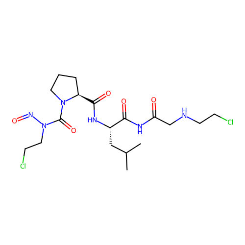 Glycinamide, 1-(((2-chloroethyl)nitrosoamino)carbonyl)-L-prolyl-L-leucyl-N-(2-chloroethyl)- structure
