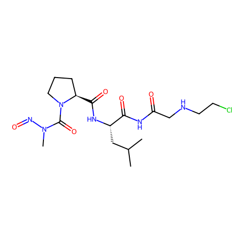1-((Methylnitrosoamino)carbonyl)-L-prolyl-L-leucyl-N-(2-chloroethyl)glycinamide structure