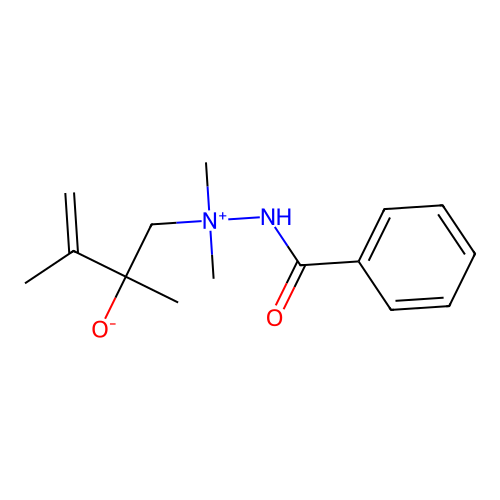 2-Benzoyl-1,1-dimethyl-1-(2,3-dimethyl-2-hydroxy-3-butenyl)hydrazinium hydroxide inner salt structure