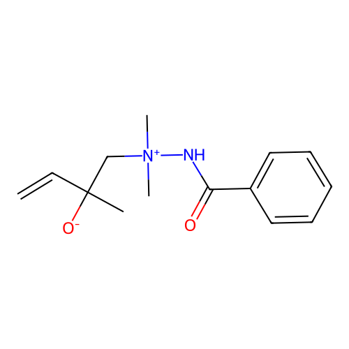 2-Benzoyl-1,1-dimethyl-1-(2-hydroxy-2-methyl-3-butenyl)hydrazinium hydroxide inner salt structure