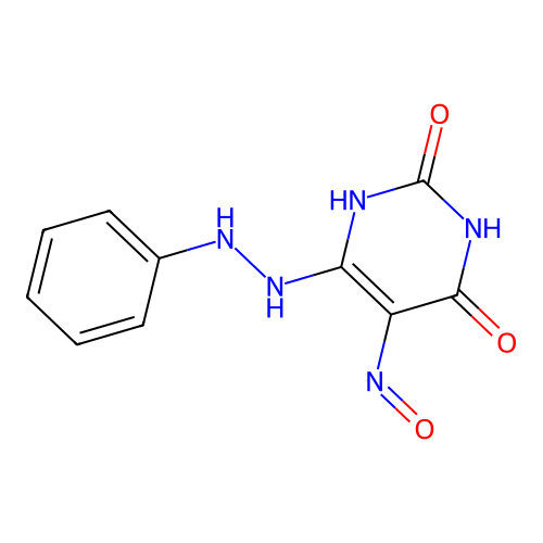 5-nitroso-6-phenylhydrazinouracil structure
