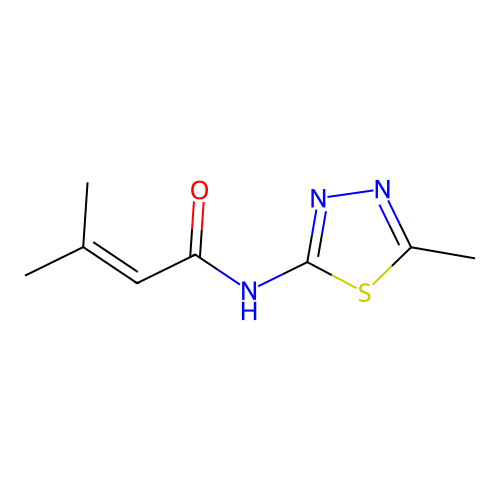 3-Methyl-but-2-enoic acid (5-methyl-[1,3,4]thiadiazol-2-yl)-amide structure
