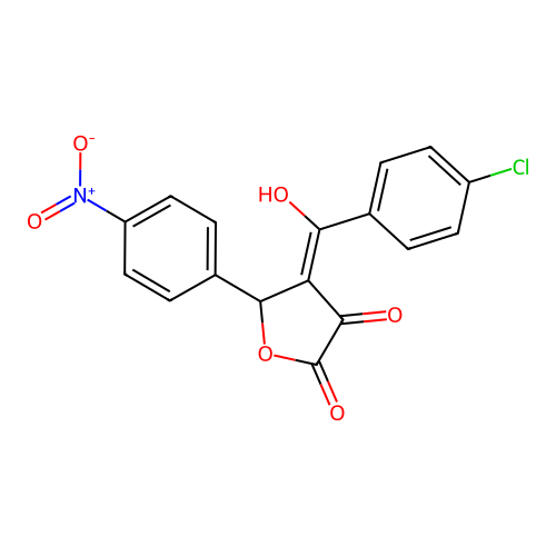 4-[(4-Chlorophenyl)(hydroxy)methylene]-5-(4-nitrophenyl)dihydro-2,3-furandione structure