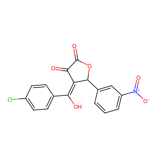 (4E)-4-[(4-chlorophenyl)(hydroxy)methylidene]-5-(3-nitrophenyl)dihydrofuran-2,3-dione structure