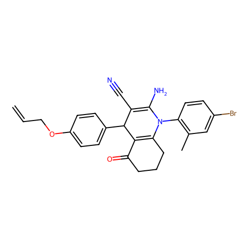 4-[4-(ALLYLOXY)PHENYL]-2-AMINO-1-(4-BROMO-2-METHYLPHENYL)-5-OXO-1,4,5,6,7,8-HEXAHYDRO-3-QUINOLINECARBONITRILE structure