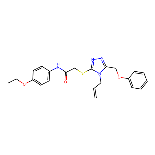 N-(4-ethoxyphenyl)-2-{[5-(phenoxymethyl)-4-(prop-2-en-1-yl)-4H-1,2,4-triazol-3-yl]sulfanyl}acetamide structure