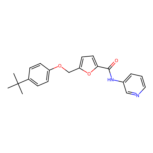 5-((4-(tert-Butyl)phenoxy)methyl)-N-(pyridin-3-yl)furan-2-carboxamide structure