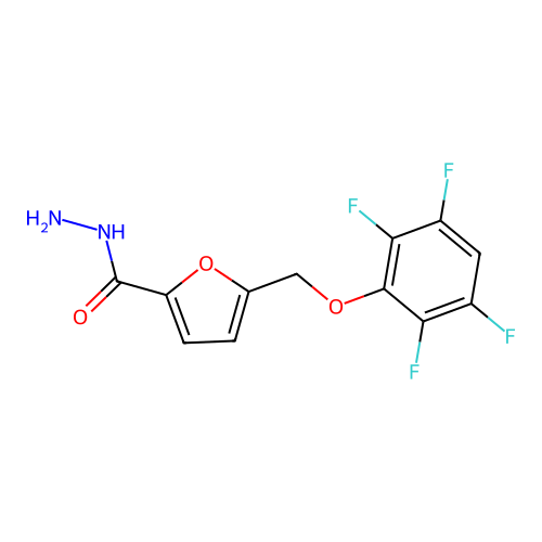 5-[(2,3,5,6-Tetrafluorophenoxy)methyl]furan-2-carbohydrazide structure