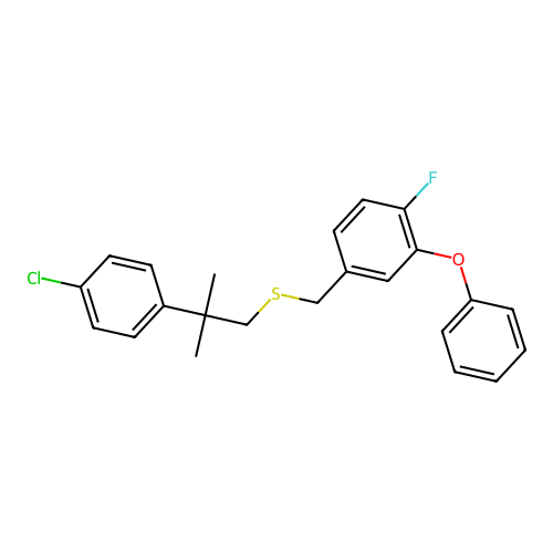 Benzene, 4-(((2-(4-chlorophenyl)-2-methylpropyl)thio)methyl)-1-fluoro-2-phenoxy- structure