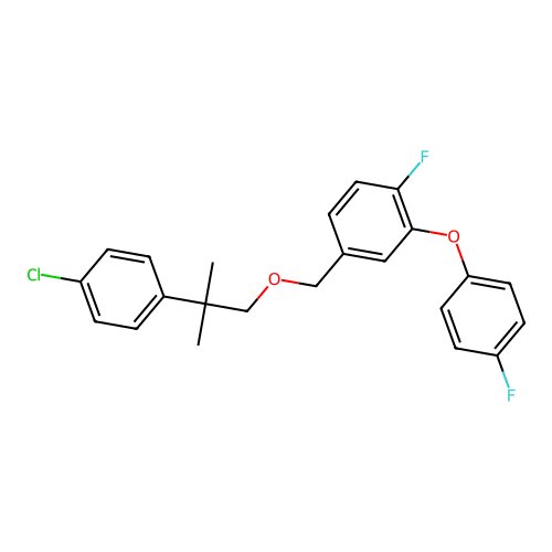 3-(4-Fluorophenoxy)-4-fluorobenzyl 2-(4-chlorophenyl)-2-methylpropyl ether structure