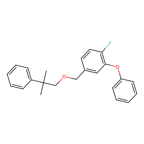 Benzene, 1-fluoro-2-phenoxy-4-((2-methyl-2-phenylpropoxy)methyl)- structure
