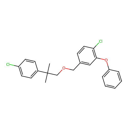 Benzene, 1-chloro-4-((2-(4-chlorophenyl)-2-methylpropoxy)methyl)-2-phenoxy- structure
