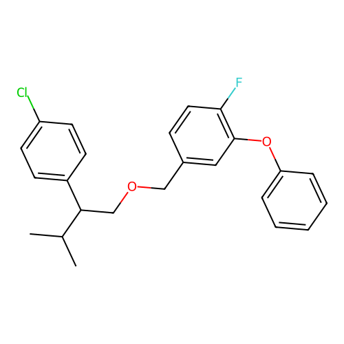 Benzene, 4-((2-(4-chlorophenyl)-3-methylbutoxy)methyl)-1-fluoro-2-phenoxy- structure