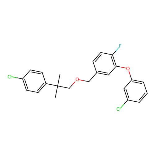 3-(3-Chlorophenoxy)-4-fluorobenzyl 2-(4-chlorophenyl)-2-methylpropyl ether structure