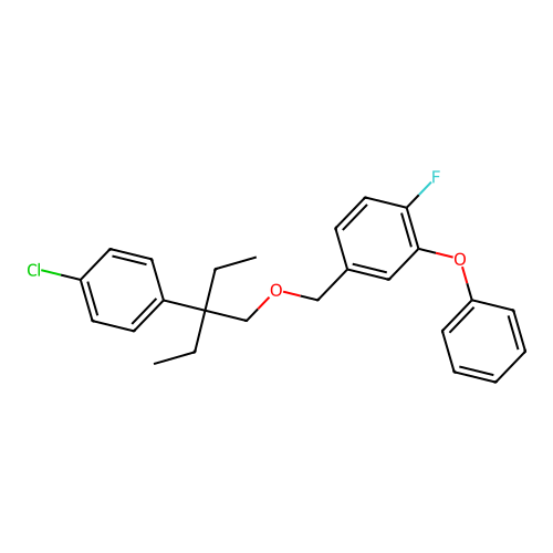 Benzene, 4-((2-(4-chlorophenyl)-2-ethylbutoxy)methyl)-1-fluoro-2-phenoxy- structure