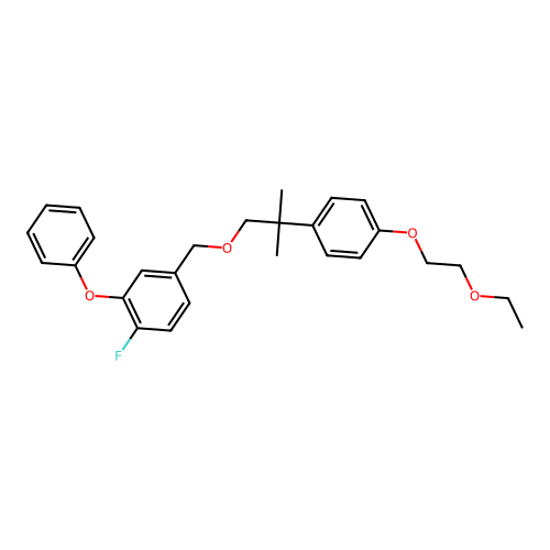 3-Phenoxy-4-fluorobenzyl 2-(4-(2-ethoxyethoxy)phenyl)-2-methylpropyl ether structure